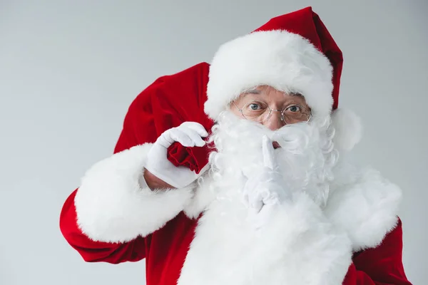 Santa claus holding bag — Stock Photo, Image