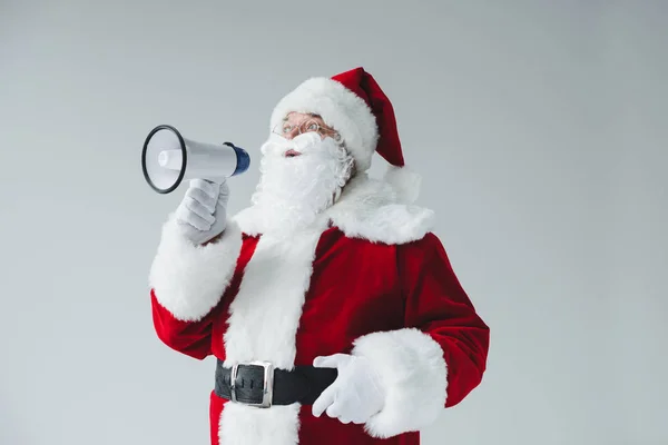 Santa claus with megaphone — Stock Photo, Image