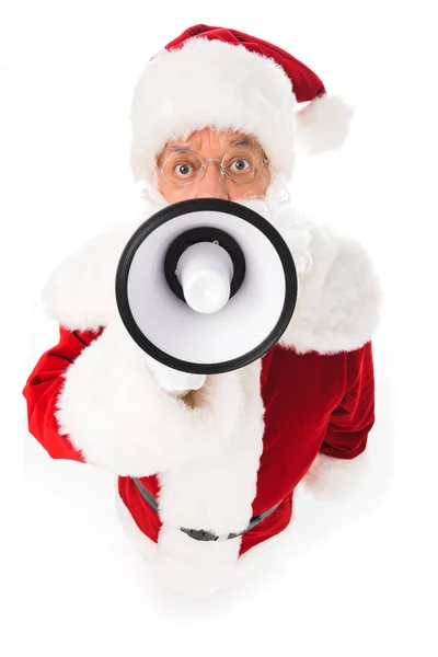 Santa claus with megaphone — Stock Photo, Image