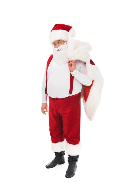 Santa claus in suspenders — Stock Photo, Image