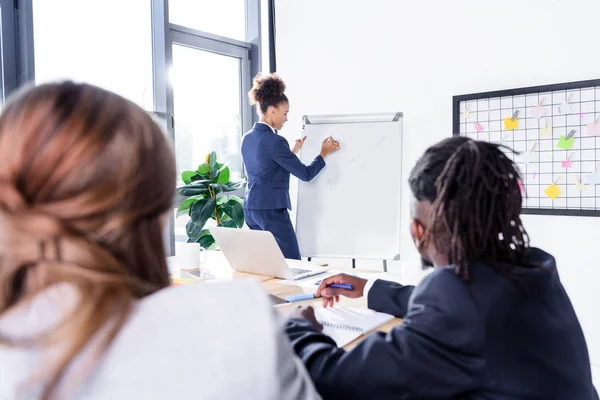 Compañeros de negocios multiétnicos en la reunión — Foto de Stock