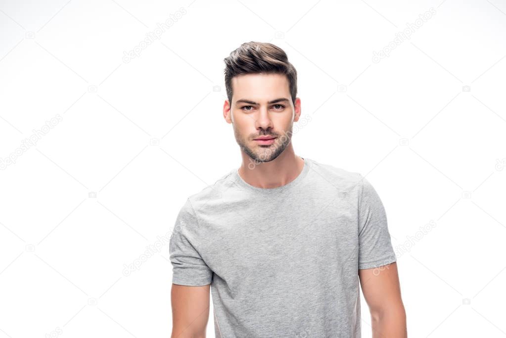 man in grey t-shirt