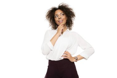 düşünceli Afro-Amerikan kız
