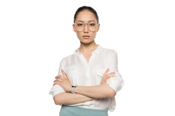 Hermosa mujer asiática en gafas graduadas — Foto de Stock