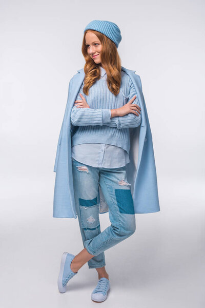 girl in stylish autumn outfit