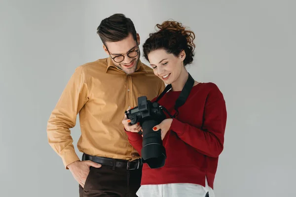 Photographer and handsome model — Stock Photo, Image