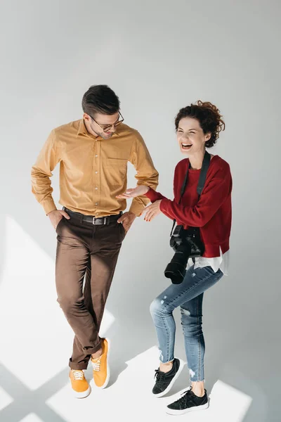 Photographer and handsome model — Stock Photo, Image