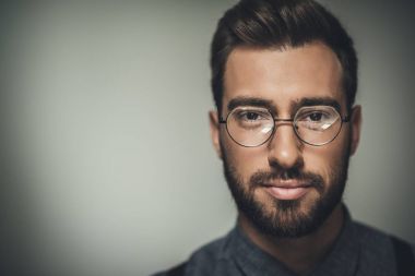 handsome man in glasses clipart