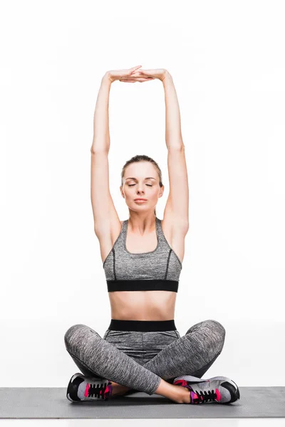 Sporty girl meditating — Stock Photo, Image