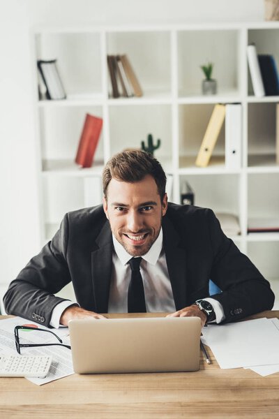 businessman working with laptop