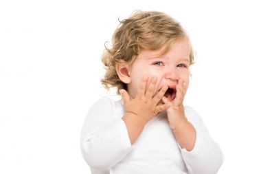 crying toddler girl clipart