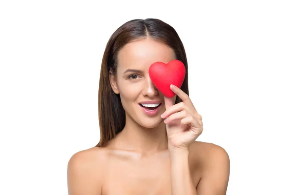Meisje houdt van hartsymbool — Stockfoto