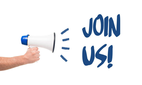 Человек, держащий мегафон
