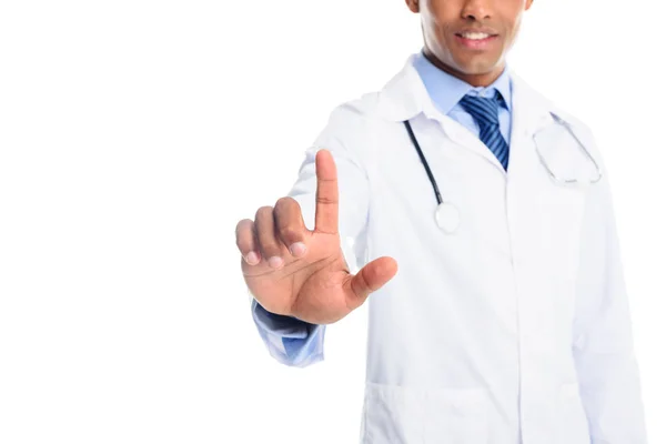 Apuntando doctor masculino — Foto de Stock