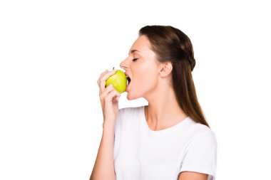 Taze elma kadınla