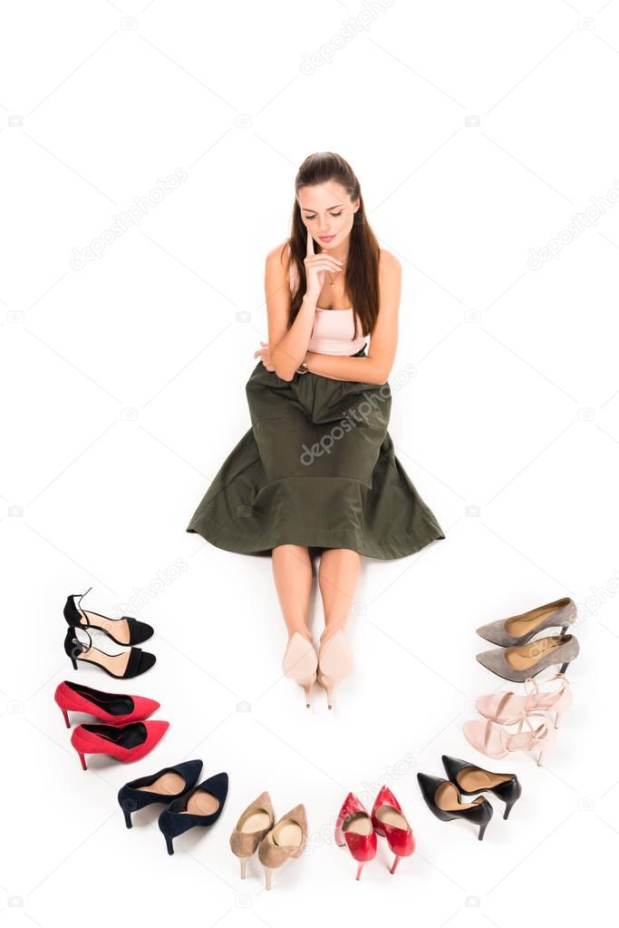 woman and fashionable high heels