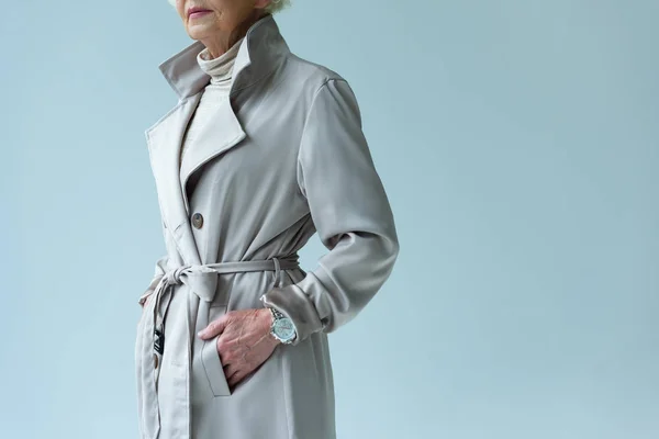 Lady in trench coat — Stock Photo, Image