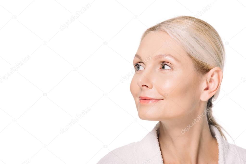 mature woman looking at side
