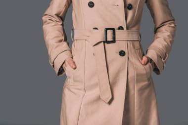 woman in trench coat clipart
