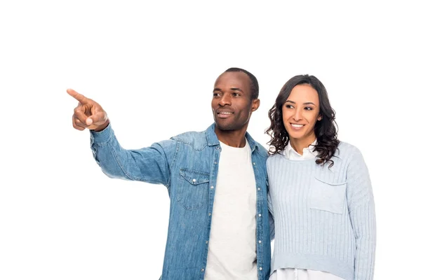 Pareja afroamericana mirando hacia otro lado — Foto de Stock