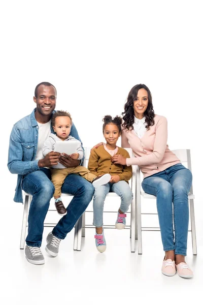 african american family with digital tablet