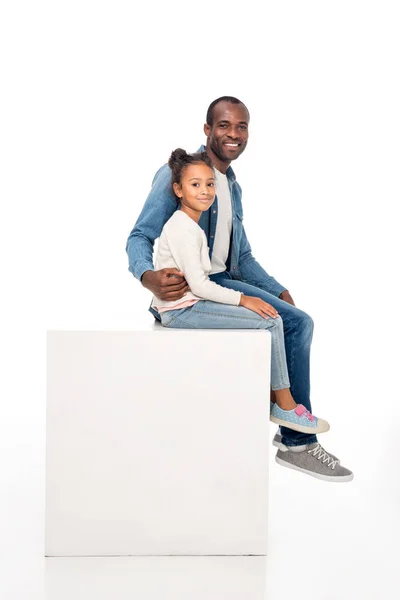 Happy african american father and daughter — Stock Photo, Image