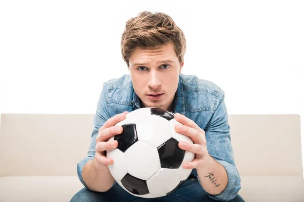 Young man with soccer ball — Stock Photo, Image
