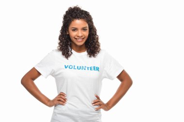 volunteer with arms akimbo clipart