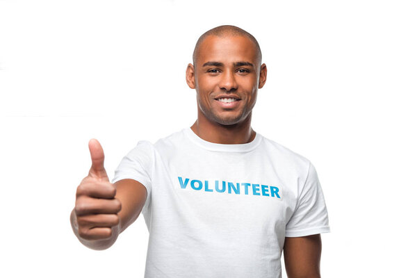 volunteer showing thumb up