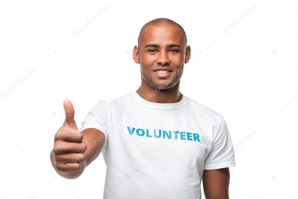 volunteer showing thumb up