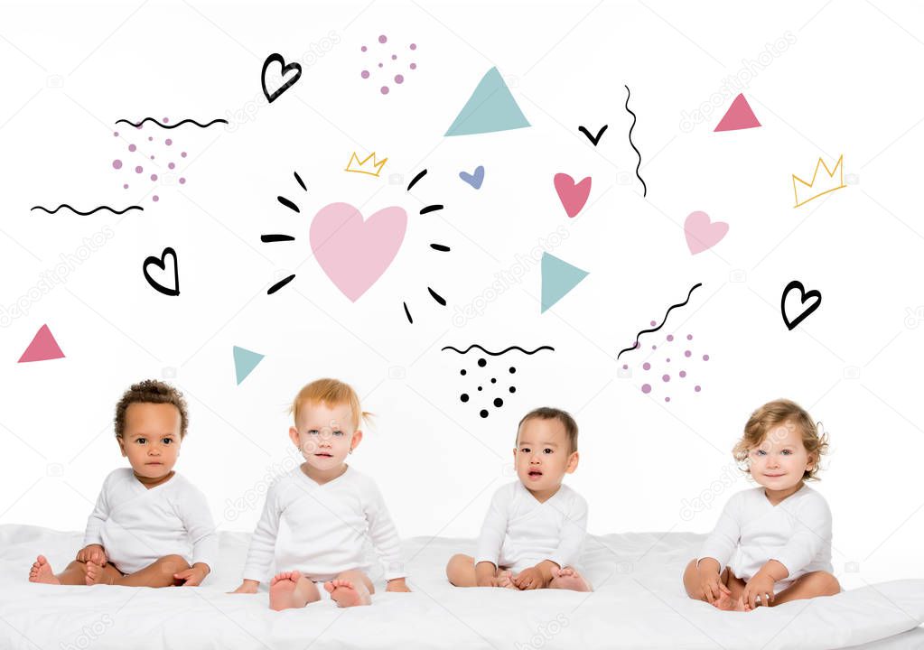 multiethnic toddler boys and girls