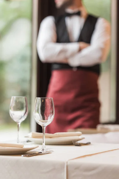 Empty shining wineglasses — Stock Photo, Image