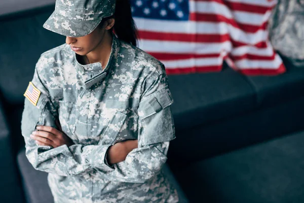 Soldier with crossed arms — Stock Photo, Image