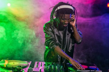 african american DJ  clipart