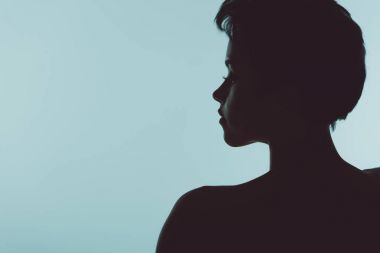 silhouette of beautiful woman clipart