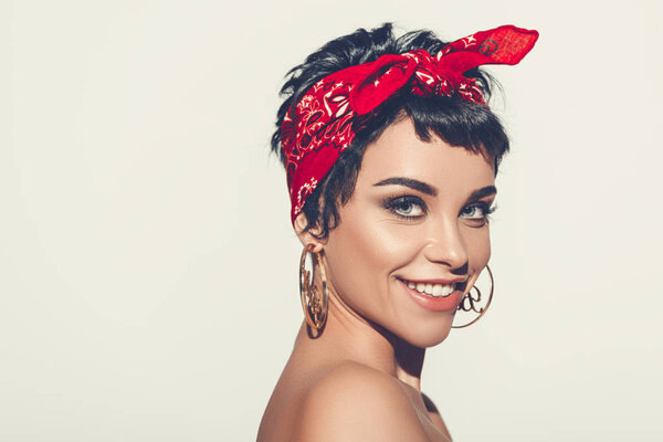 beautiful girl in earrings 