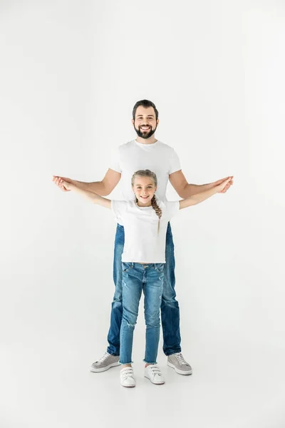 Pai e filha felizes — Fotografia de Stock