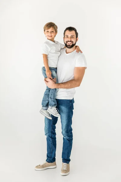 Glücklicher Vater und Sohn zusammen — Stockfoto