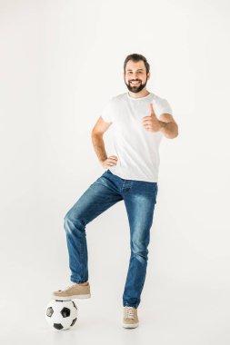Futbol topu ile genç adam