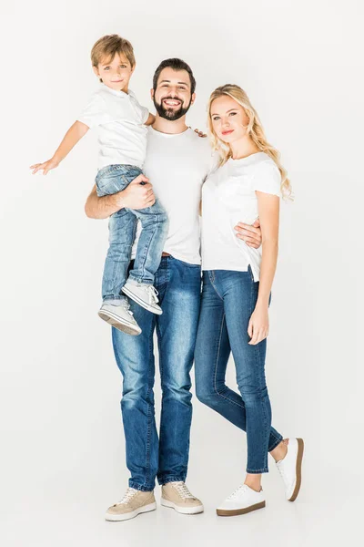 Padres felices con hijo pequeño — Foto de Stock