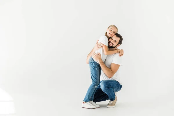 Pai e filha felizes — Fotografia de Stock
