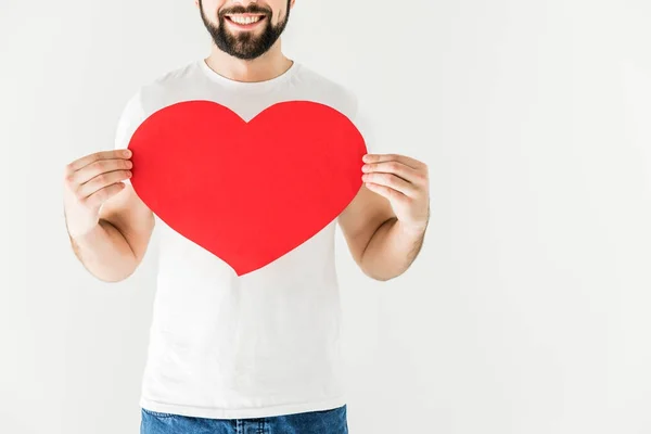 Homem segurando símbolo coração — Fotos gratuitas