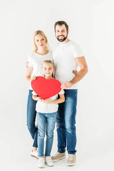 Familia con símbolo del corazón —  Fotos de Stock