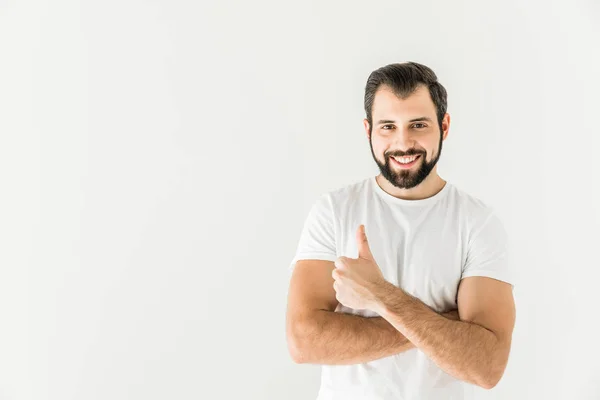 Homem mostrando o polegar para cima — Fotografia de Stock