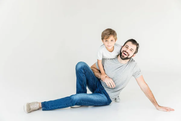 행복 한 아버지와 아들 — 스톡 사진