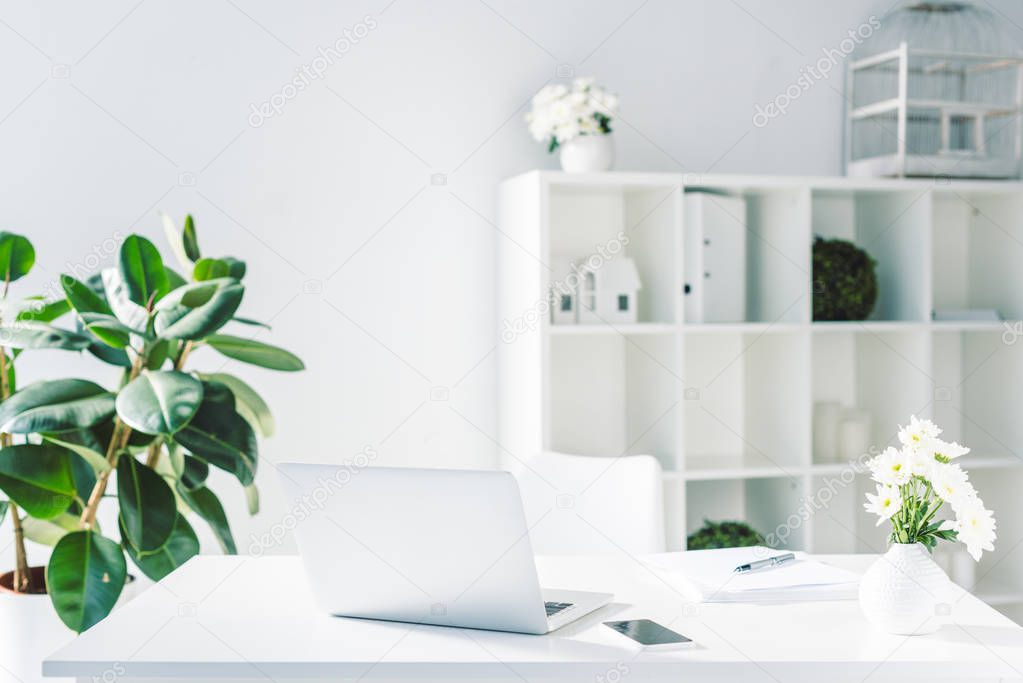 workspace with digital devices