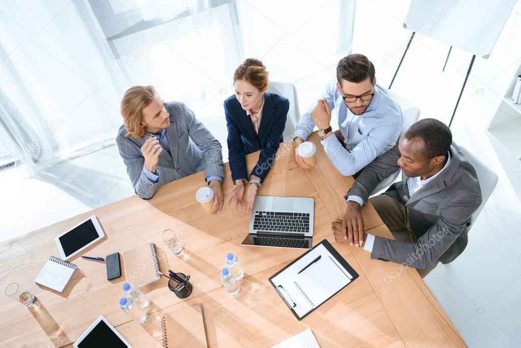 business team sitting at table and have discussion at office space 