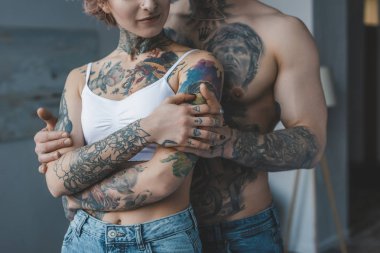 tattooed couple clipart