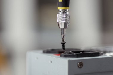 tornavida elektronik bilgisayar ayrıntı üzerinde yakın çekim