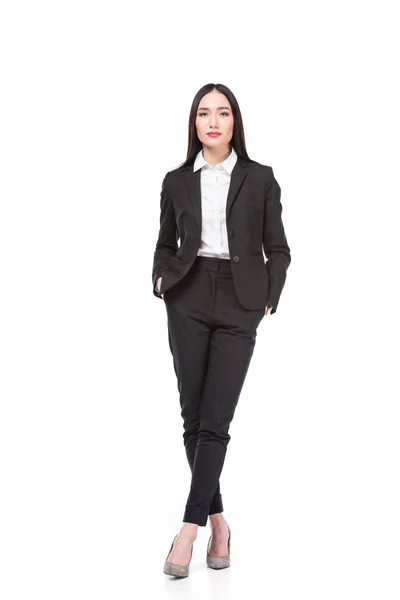 Beautiful Asian Businesswoman Suit Isolated White — Stock Photo, Image